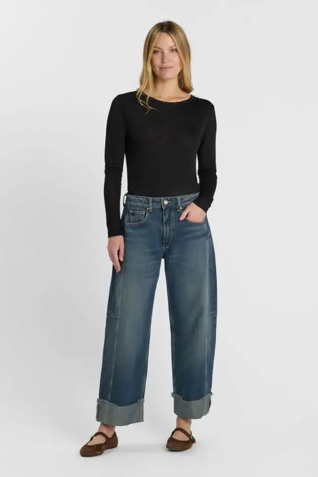 Jeans regular loose Leal bleu foncé
