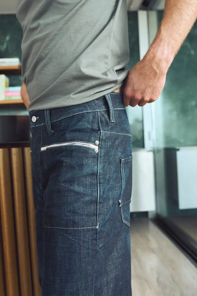 Jeans loose Hobo hausu bleu brut
